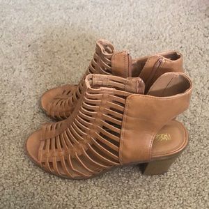 Tan wedge heels